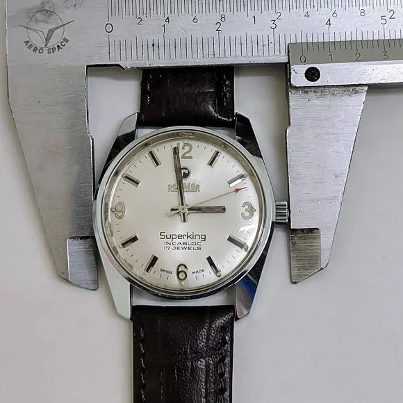 Vintage ROAMER SUPERKING INCABLOC 17-Jewels 100% Genuine 70s Made Swiss Watch